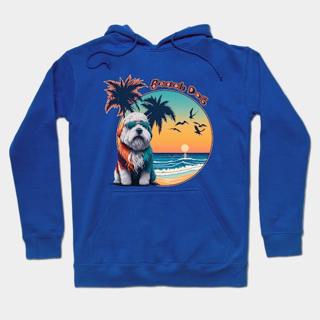 Cool Beach Dog Hoodie by 2HivelysArt